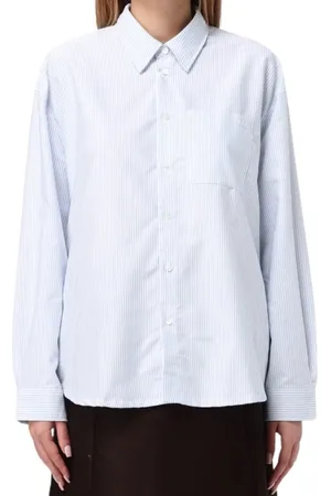 A.P.C. Dames, Blouses & Shirts, Blauw, Maat: S Katoen