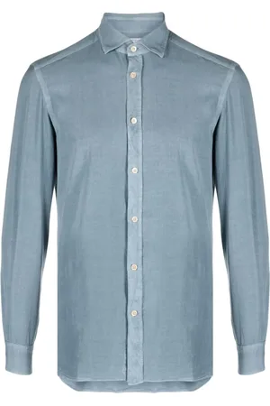 Boglioli Heren, Overhemden, Blauw, Maat: S