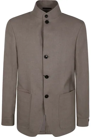 Ermenegildo Zegna Heren, Jassen, Bruin, Maat: M Linnen