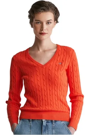 GANT Dames, Truien, Oranje, Maat: XS Katoen
