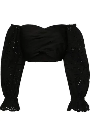 Self-Portrait Dames, Blouses & Shirts, Zwart, Maat: 3XS Katoen