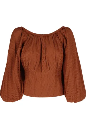 FEDERICA TOSI Dames, Blouses & Shirts, Oranje, Maat: XS Katoen