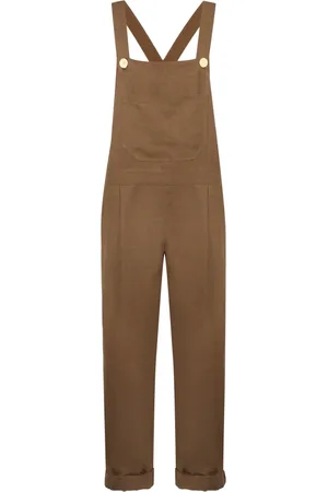 LE KASHA Dames, Jumpsuits & Playsuits, Bruin, Maat: M/L Linnen