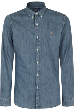 Ralph Lauren Heren, Overhemden, Blauw, Maat: L Denim