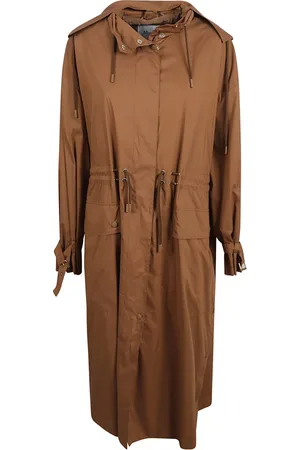 Max Mara Dames, Mantels, Bruin, Maat: S Katoen