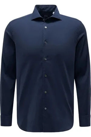 FEDELI Heren, Overhemden, Blauw, Maat: 2XL Katoen