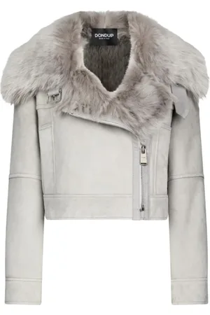 Dondup Dames, Jassen, Grijs, Maat: XS Leer