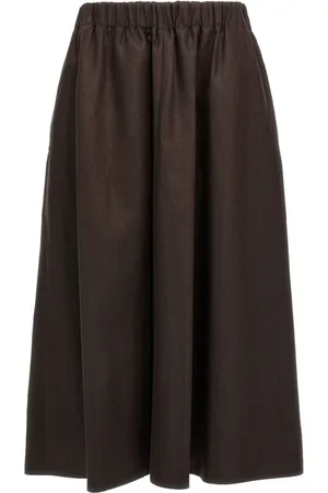 Brunello Cucinelli Dames, Rokken, Bruin, Maat: XS Linnen