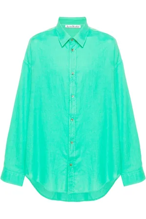 Acne Studios Heren, Overhemden, Groen, Maat: XL Katoen