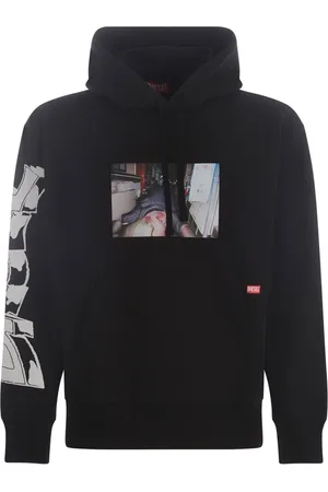 Diesel Heren, Sweatshirts & Hoodies, Zwart, Maat: 2XL Katoen