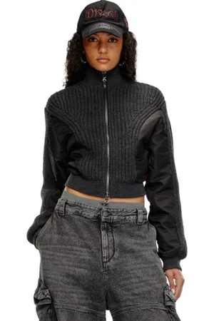 Diesel Dames, Jassen, Zwart, Maat: S Wol