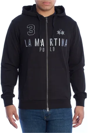La Martina Heren, Sweatshirts & Hoodies, Zwart, Maat: 4XL Katoen