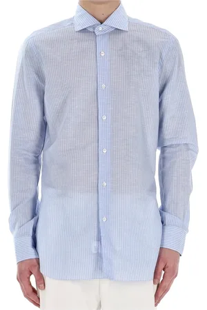 BARBA Heren, Overhemden, Blauw, Maat: 3XL Katoen