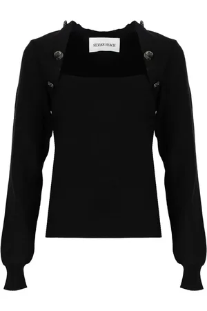 Silvian Heach Dames, Truien, Zwart, Maat: XS Leer