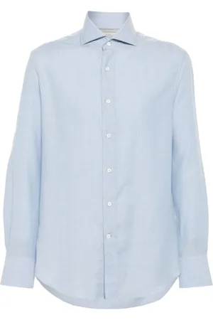 Brunello Cucinelli Heren, Overhemden, Blauw, Maat: 2XL