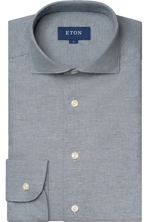 Eton Heren, Overhemden, Blauw, Maat: 3XL Flanel