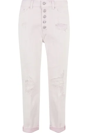 Dondup Dames, Broeken, Roze, Maat: W29 Katoen