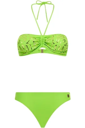 Roberto Cavalli Dames, Badkleding, Groen, Maat: S Leer