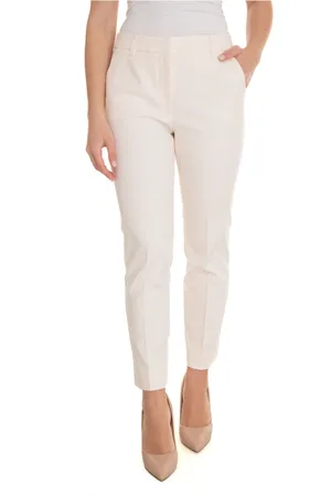 Max Mara Dames, Broeken, Wit, Maat: L Katoen