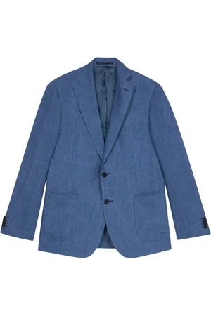 Brooks Brothers Heren, Jassen, Blauw, Maat: M Linnen