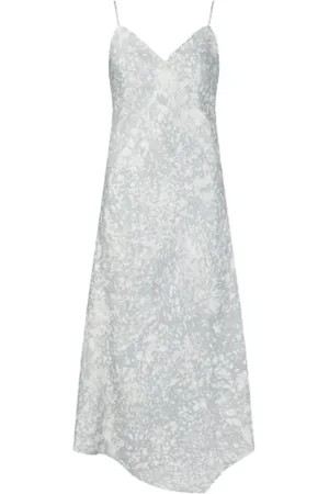 Calvin Klein Dames, Jurken, Grijs, Maat: XS Viscose