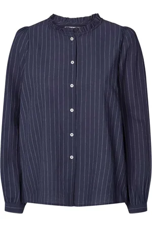 Lollys Laundry Dames, Blouses & Shirts, Blauw, Maat: S Katoen
