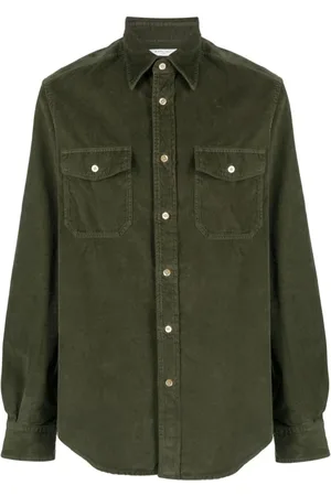 Boglioli Heren, Overhemden, Groen, Maat: 3XL Velours