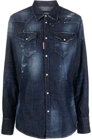 Dsquared2 Dames, Blouses & Shirts, Blauw, Maat: XS Denim