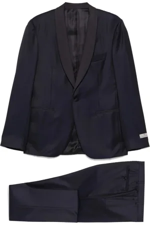 CANALI Heren, Pakken, Blauw, Maat: L Wol