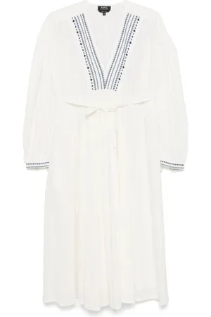 A.P.C. Dames, Jurken, Wit, Maat: 2XS Katoen