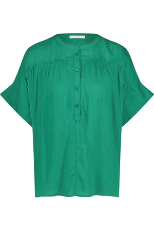 BY-BAR Dames, Blouses & Shirts, Groen, Maat: L Katoen