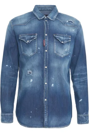 Dsquared2 Heren, Overhemden, Blauw, Maat: XL Denim