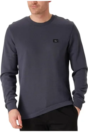 Calvin Klein Heren, Sweatshirts & Hoodies, Blauw, Maat: L Katoen