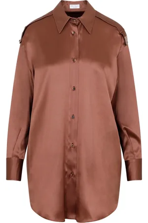 Brunello Cucinelli Dames, Blouses & Shirts, Bruin, Maat: M Zijde