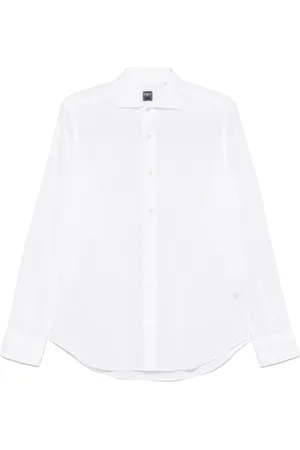 FEDELI Heren, Overhemden, Wit, Maat: 2XL Katoen