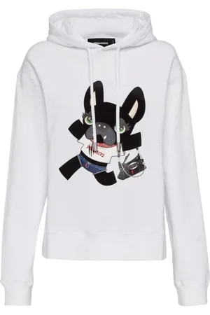 Dsquared2 Dames, Sweatshirts & Hoodies, Wit, Maat: 2XS Katoen