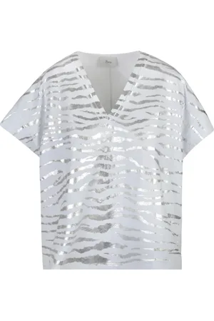 8PM Dames, Blouses & Shirts, Grijs, Maat: M Katoen