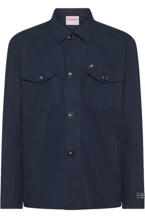 sun68 Heren, Jassen, Blauw, Maat: L Katoen