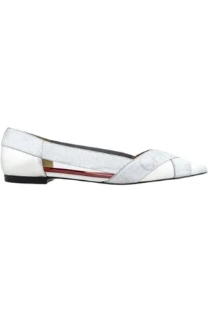Carolina Herrera Dames, Schoenen, Grijs, Maat: 37 EU Leer