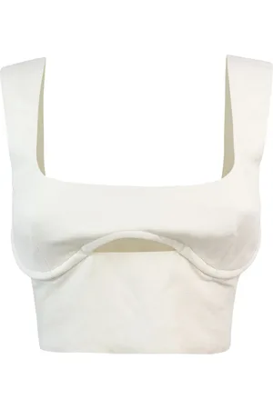 Patrizia Pepe Dames, Tops, Wit, Maat: XS Linnen