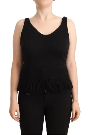 ERMANNO SCERVINO Dames, Tops, Zwart, Maat: L Katoen