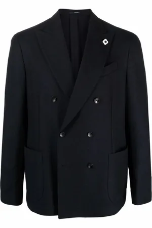 LARDINI Heren, Jassen, Blauw, Maat: XL Wol