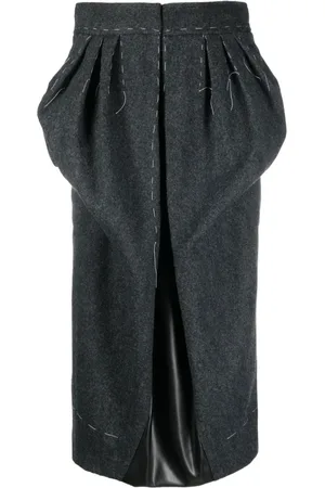 Maison Margiela Dames, Rokken, Grijs, Maat: 2XS Wol