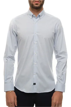 FAY Heren, Overhemden, Blauw, Maat: 2XL Katoen