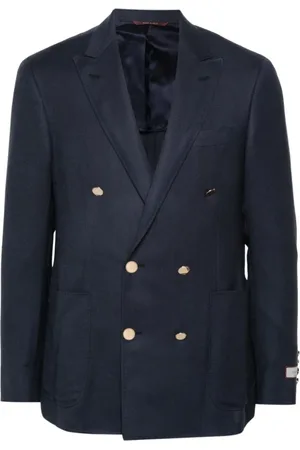 CANALI Heren, Jassen, Blauw, Maat: XL Wol