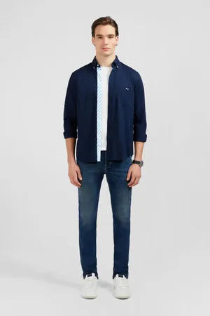 Eden Park Heren, Overhemden, Blauw, Maat: M Katoen