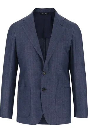Brian Dales Heren, Jassen, Blauw, Maat: 2XL Linnen