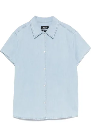 A.P.C. Dames, Blouses & Shirts, Blauw, Maat: XS Katoen