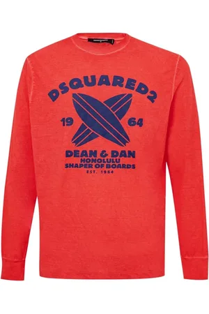 Dsquared2 Heren, Tops, Rood, Maat: M Katoen