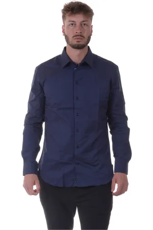 Emporio Armani Heren, Overhemden, Blauw, Maat: 3XL